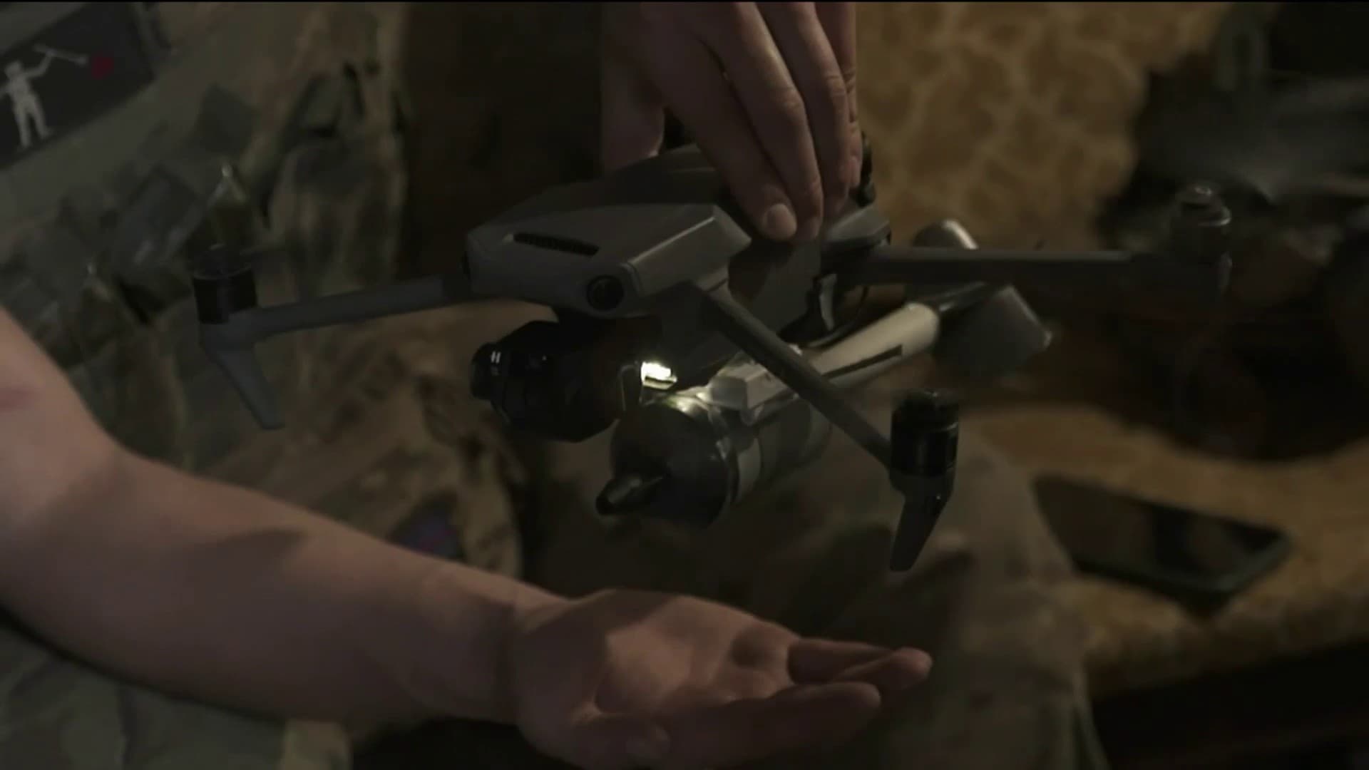 Le drone lance-grenade fabriqué par l'unité, le 25 mai 2023 à Avdivka. Le drone lance-grenade fabriqué par l'unité, le 25 mai 2023 à Avdivka.