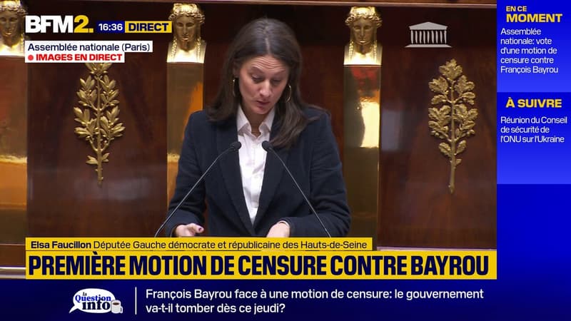 Motion de censure: Elsa Faucillon (GDR) dénonce le choix de François Bayrou d'avoir renouvelé Bruno Retailleau