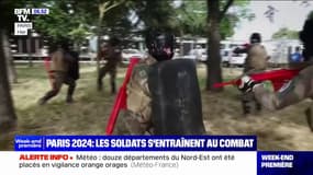 Les soldats s'entraînent au combat à moins d'une semaine avant le début des Jeux olympiques de Paris 2024