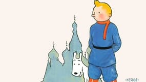 Tintin sur la couverture de l'album "Tintin au pays des Soviets"