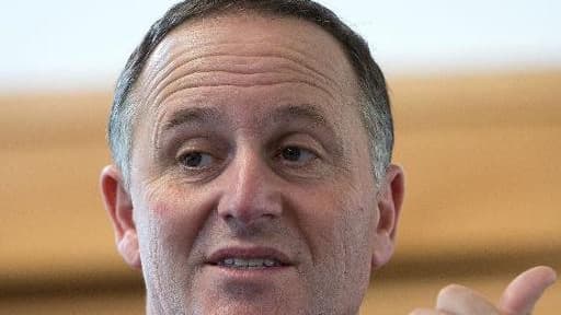 Le Premier ministre néo-zélandais John Key à Masterton le 20 août 2014