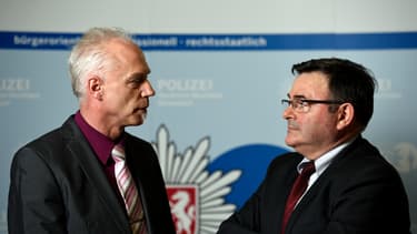 Roland Wolff, le chef des enquêteurs allemands et son homologue français, Jean-Pierre Michel.