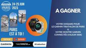 A gagner : votre montre connectée Garmin et votre dossard pour le Garmin Triathlon de Paris