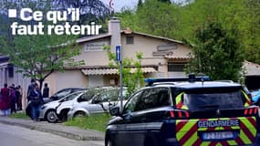 Des voitures de gendarmerie à la Grand-Combe le dimanche 27 avril 2025.