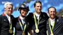 JO - Les cavaliers français savourent la médaille d'or en saut d'obstacles par équipe