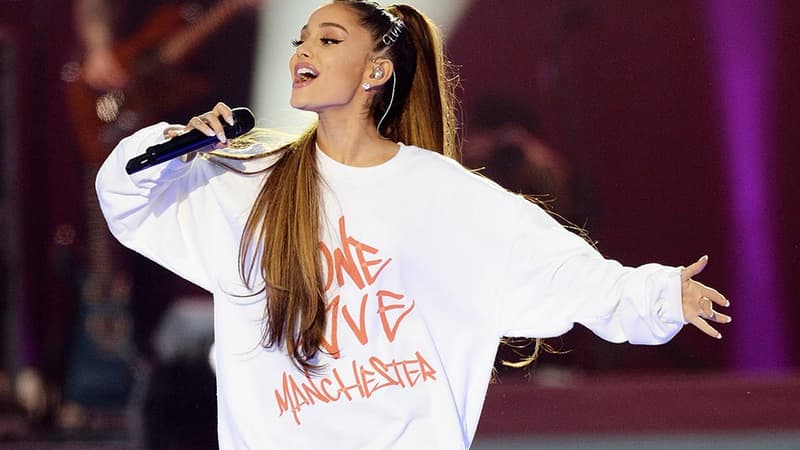 Ariana Grande lors de son concert en hommage aux victimes de l'attentat de Manchester, dimanche 5 juin.