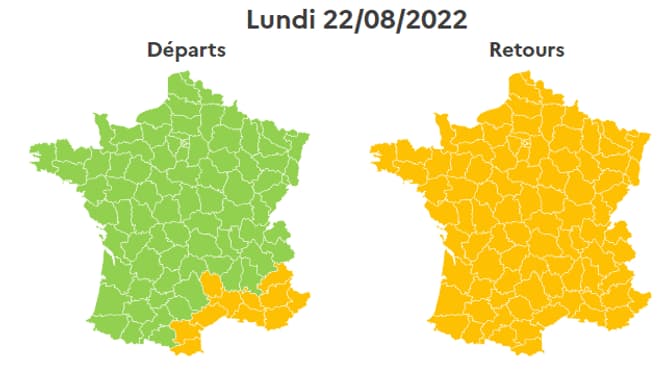 Bison Futé classe cette journée en orange au niveau national dans le sens des retours Bison Futé classe cette journée en orange au niveau national dans le sens des retours
