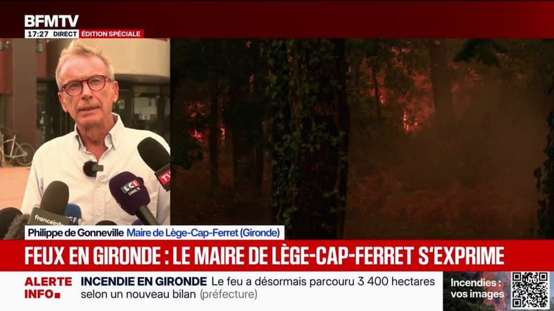 Incendie en Gironde: "La situation est préoccupante", annonce Philippe de Gonneville, maire de Lège-Cap-Ferret