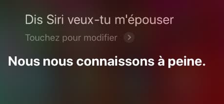 L'assistant vocal d'Apple refuse également les demandes en mariage.