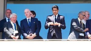 Nasser Al-Khelaïfi lors du match PSG-Atlético de Madrid (4-0, Coupe du monde des clubs), le 15 juin 2025