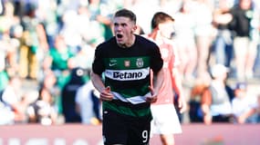 Le Suédois Viktor Gyokeres bouillant lors d'un match avec le Sporting, le 25 mai 2025