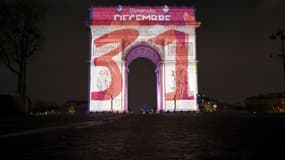 L'Arc de Triomphe, à Paris, le 31 décembre 2017