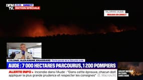 Incendie dans l'Aude: "On est loin d'être sur un feu fixé", indique le colonel Alexandre Jouassard, porte-parole de la Sécurité civile