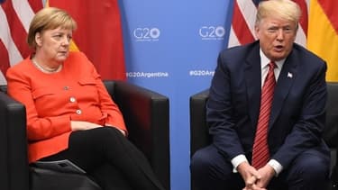 La chancelière allemande Angela Merkel et le président américain Donald Trump