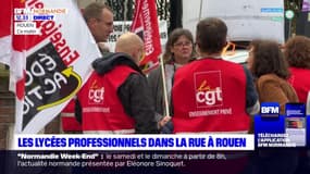 Grève du 18 octobre: les lycées professionnels dans la rue à Rouen