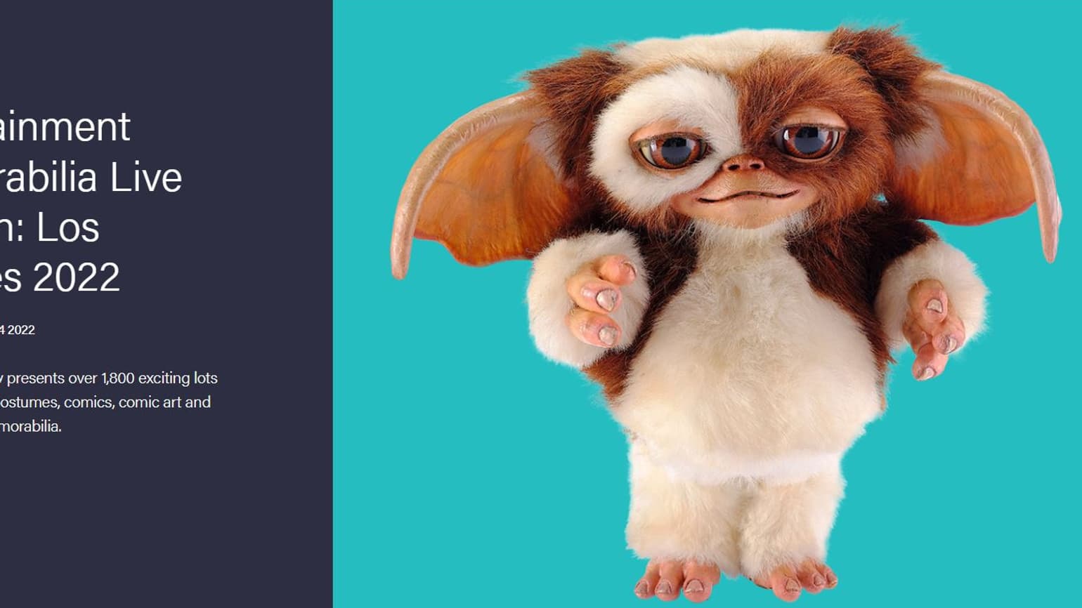 Une poupée robotisée du mogwai Gizmo utilisée pour le tournage de "Gremlins 2" Une poupée robotisée du mogwai Gizmo utilisée pour le tournage de "Gremlins 2"