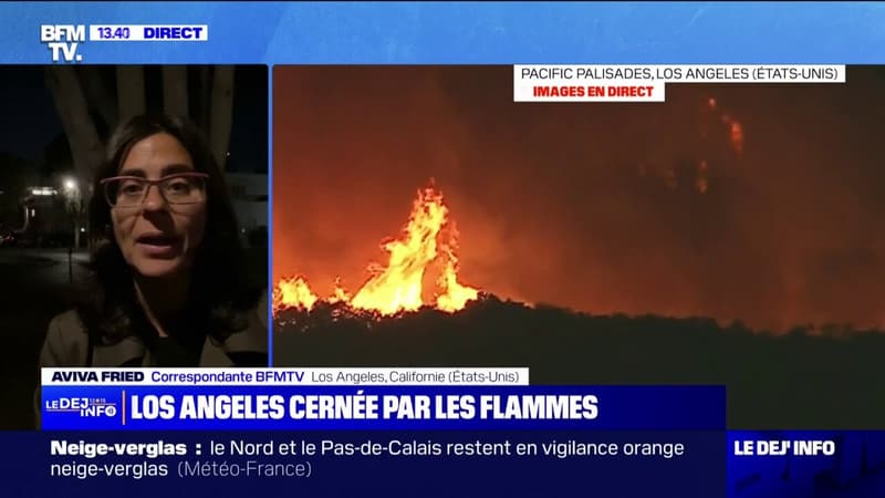 Incendies à Los Angeles: les pompiers ont pu déployer des moyens aériens pour empêcher la propagation du feu