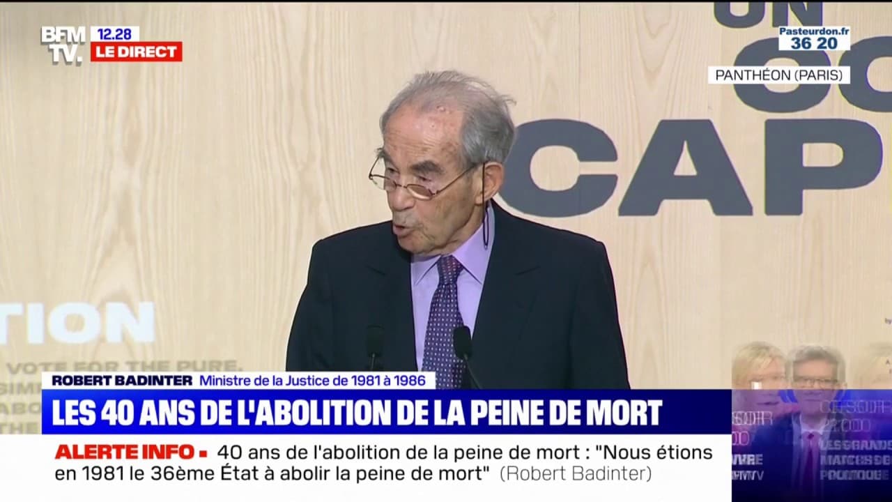Robert Badinter: "La peine de mort est vouée à disparaître de ce monde ...
