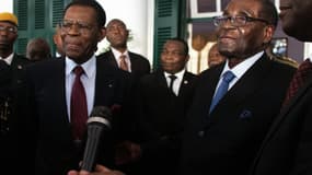 Teodoro Obiang Nguema Mbasogo et Robert Mugabe en 2016. 