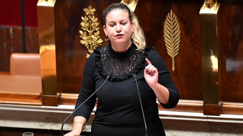 Mathilde Panot à la tribune de l'Assemblée nationale le 23 octobre 2023