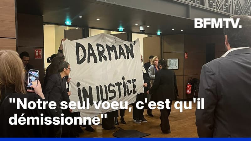 Une quinzaine d'avocats ont perturbé la cérémonie des vœux de Gérald Darmanin, ministre de la Justice