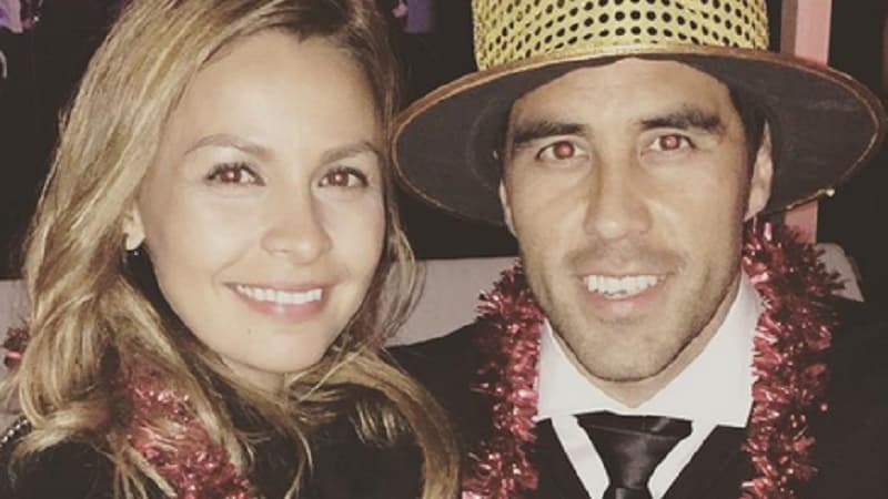 Claudio Bravo et sa femme, Carla Prado