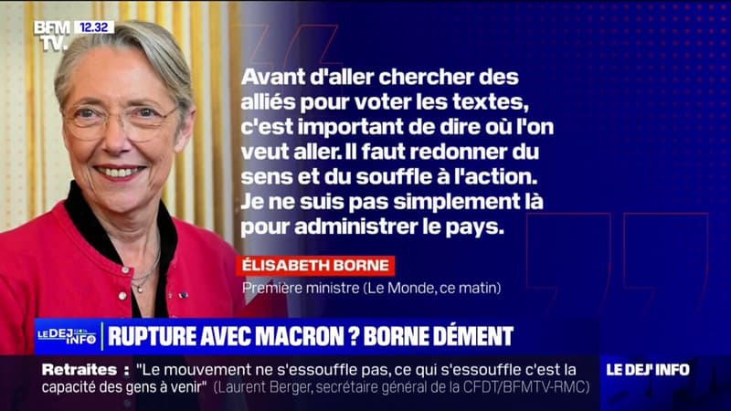 Des tensions entre Emmanuel Macron et Élisabeth Borne? La Première ministre dément