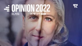 Montage réalisé avec les deux tracts de campagne d'Emmanuel Macron et Marine Le Pen dans le cadre du premier tour de l'élection présidentielle en 2022.