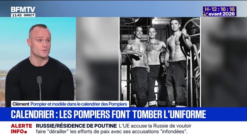 Calendrier des pompiers: "J'ai été séduit par l'aventure humaine", témoigne Clément, pompier posant dans l'édition 2026