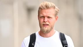 Le pilote danois Kevin Magnussen (Haas) arrive sur le circuit du Hungaroring, le 16 juillet 2020 à Mogyorod, près de Budapest, à trois jours du Grand Prix de Hongrie de Formule 1