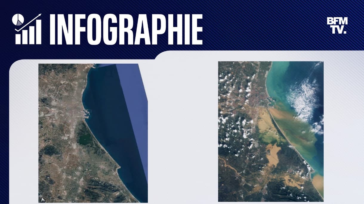 Des images satellites montrent les dégâts dramatiques en Espagne après des inondations survenues le 30 octobre.
