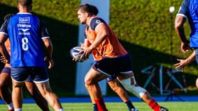 Paul Willemse à l'entraînement avec le XV de France, le 22 octobre 2022