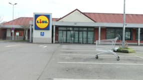 Le supermarché Lidl de Bondy le 27 février (Seine-Saint-Denis), fermé depuis le 18 février 2025, après une agression de membres du personnel.