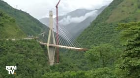 En Colombie, ce pont inachevé détruit à l'explosif