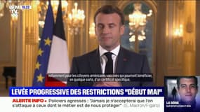 Emmanuel Macron: "Les citoyens américains vaccinés pourront bénéficier d'un certificat spécifique" pour se rendre en France cet été