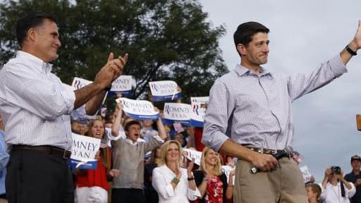 Mitt Romney et son colistier Paul Ryan, cet été.