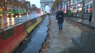 Les Champs-Elysées filmés sur BFMTV le dimanche 25 novembre au matin, au lendemain des violences en marge de la manifestation des gilets jaunes.