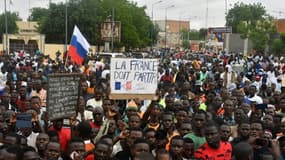 Manifestation le jour de l'indépendance du Niger, à Niamey le 3 août 2023
