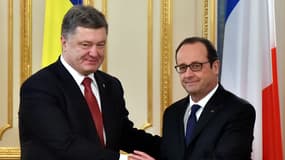François Hollande avec Petro Porochenko, le président ukrainien, le 5 février 2015