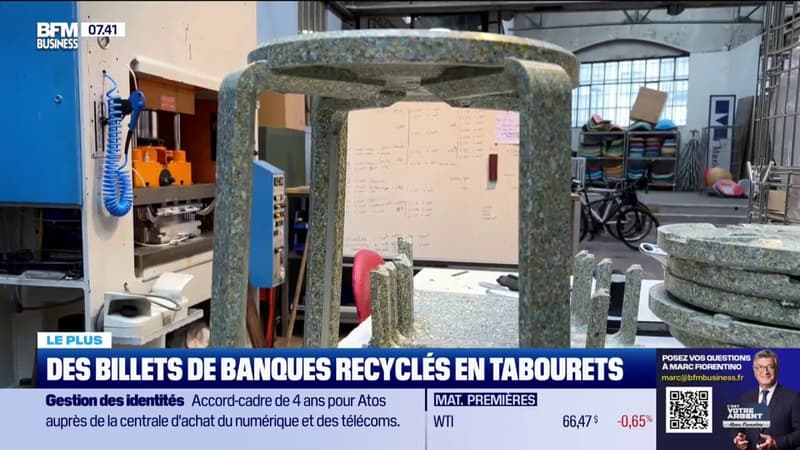 Des billets de banques recyclés en tabourets