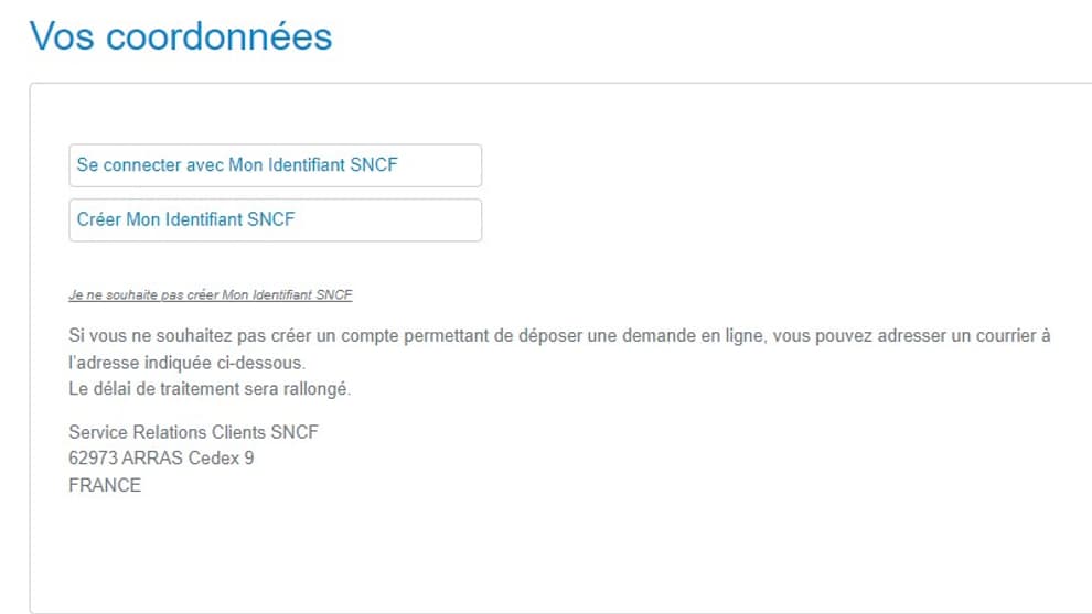 Si vous n'avez pas ou ne voulez pas créer de compte SNCF, pour obtenir la compensation de 200% promise par la SNCF, vous devrez passer par un courrier. 