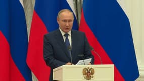 Le président de la fédération de Russie Vladimir Poutine à Moscou le 7 février 2022.