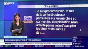 BFM Business avec vous : Mon activité en tant que producteur bio me permet-elle d'accepter les titres-restaurant ? - 13/10