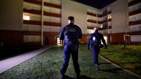 Un bâtiment à Epinay-sous-Sénart (Essonne) après la mort en 2021 d'un jeune de 14 dans une rixe entre bandes rivales
