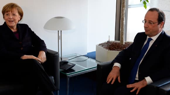 Angela Merkel et François Hollande à Bruxelles, le 20 mars dernier.