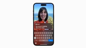 Capture d'écran de la fonction "Parole en Direct" d'Apple, sur iOS 17