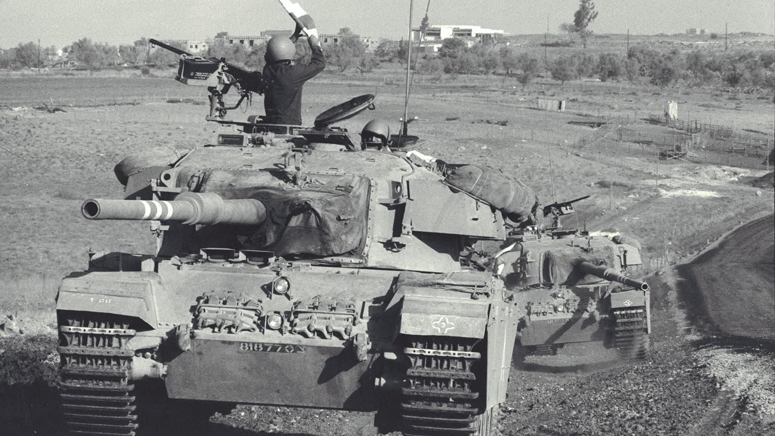 Un tank israélien sur le plateau du Golan, pendant la guerre du Kippour, le 8 octobre 1973