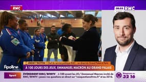 Emmanuel Macron au Grand Palais à 100 jours des Jeux
