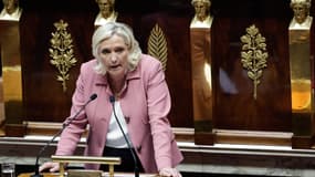 Marine Le Pen, lors d'une session consacrée à l'Ukraine et à la sécurité en Europe à l'Assemblée nationale, à Paris, le 3 mars 2025.