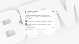 Une manifestation bloque la circulation à l'est du périphérique caennais le 23 mars 2023.